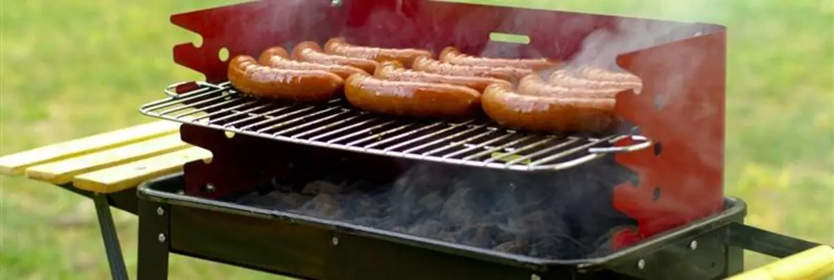 Hot dogs on grill