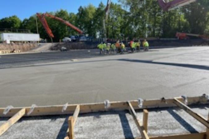 Concrete poured into the frame of the Allerton Tank