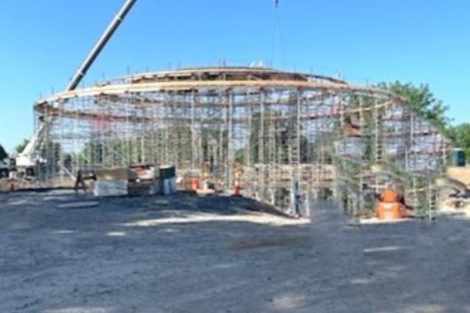 Allerton tank, outside framing of walls