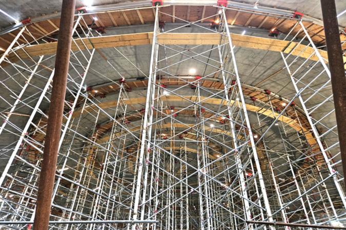 Allerton Tank temporary interior scaffolding  